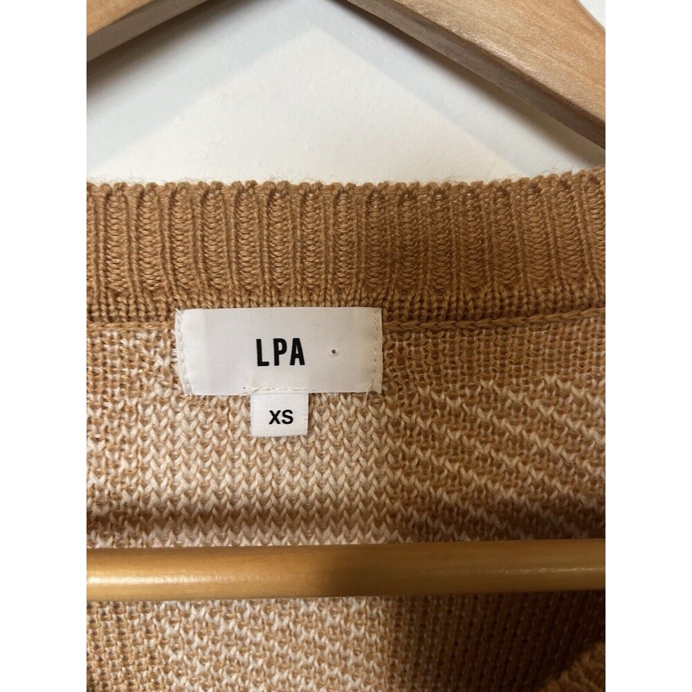 LPA Tan Floyd Checkered Sweater Mini Dress Size XS - Picture 6 of 11
